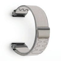 Bracelet Weave nylon tressé gris, vue de profil - Garmin QuickFit 22mm | Clipz-it