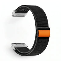 Bracelet Weave nylon tressé noir, vue de profil 2 - Garmin QuickFit 22mm | Clipz-it