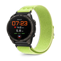 Bracelet Weave nylon tressé vert, vue de face - Garmin QuickFit 22mm | Clipz-it