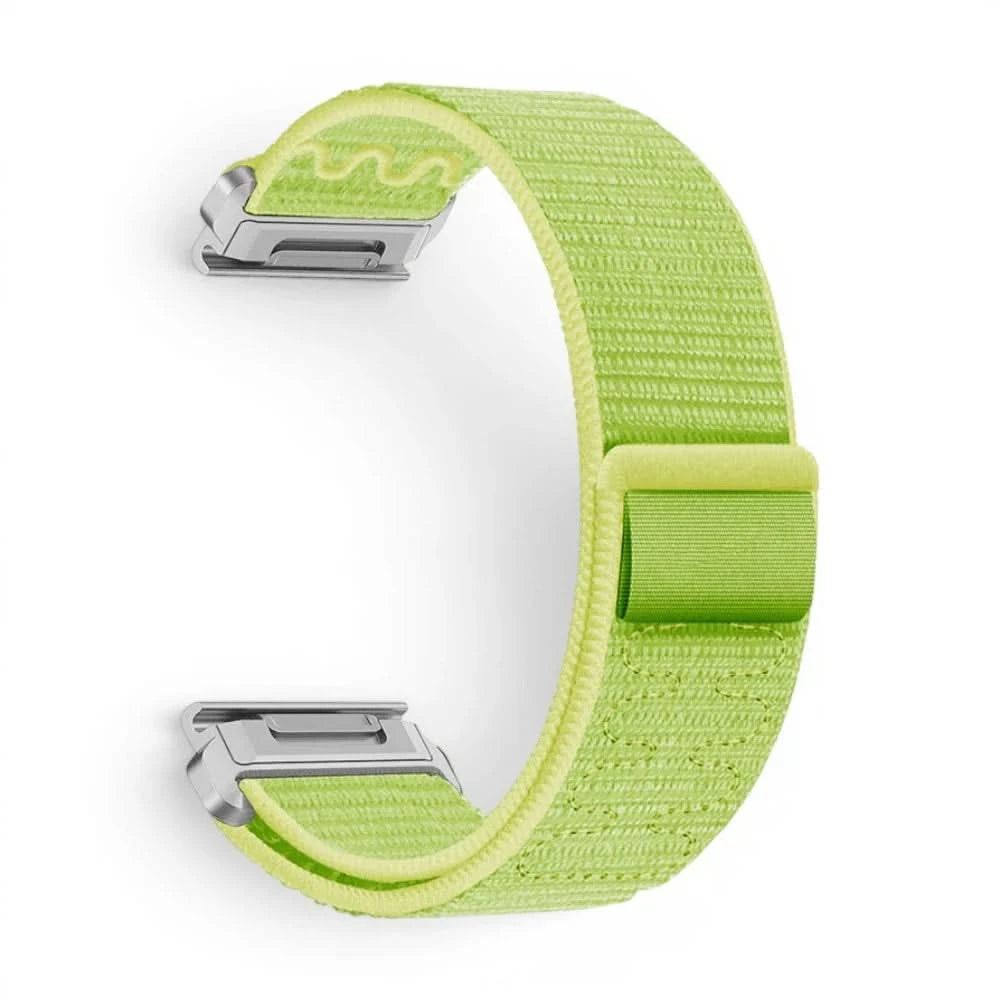 Bracelet Weave nylon tressé vert, vue de profil 2 - Garmin QuickFit 22mm | Clipz-it