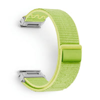 Bracelet Weave nylon tressé vert, vue de profil 2 - Garmin QuickFit 22mm | Clipz-it