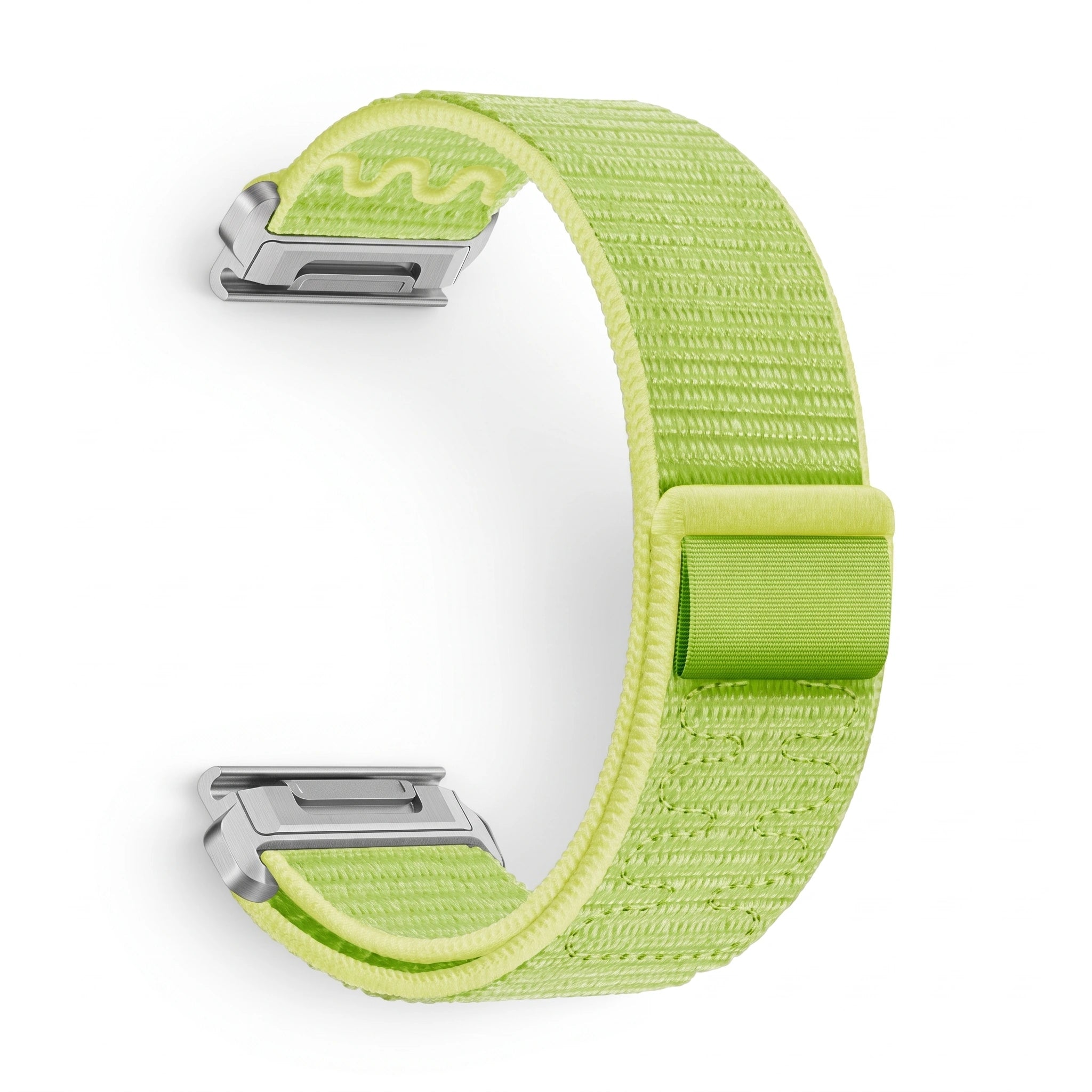 Bracelet Weave nylon tressé vert, vue de profil 2 - Garmin QuickFit 22mm | Clipz-it