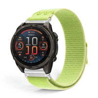 Bracelet Weave nylon tressé vert, vue de profil - Garmin QuickFit 22mm | Clipz-it