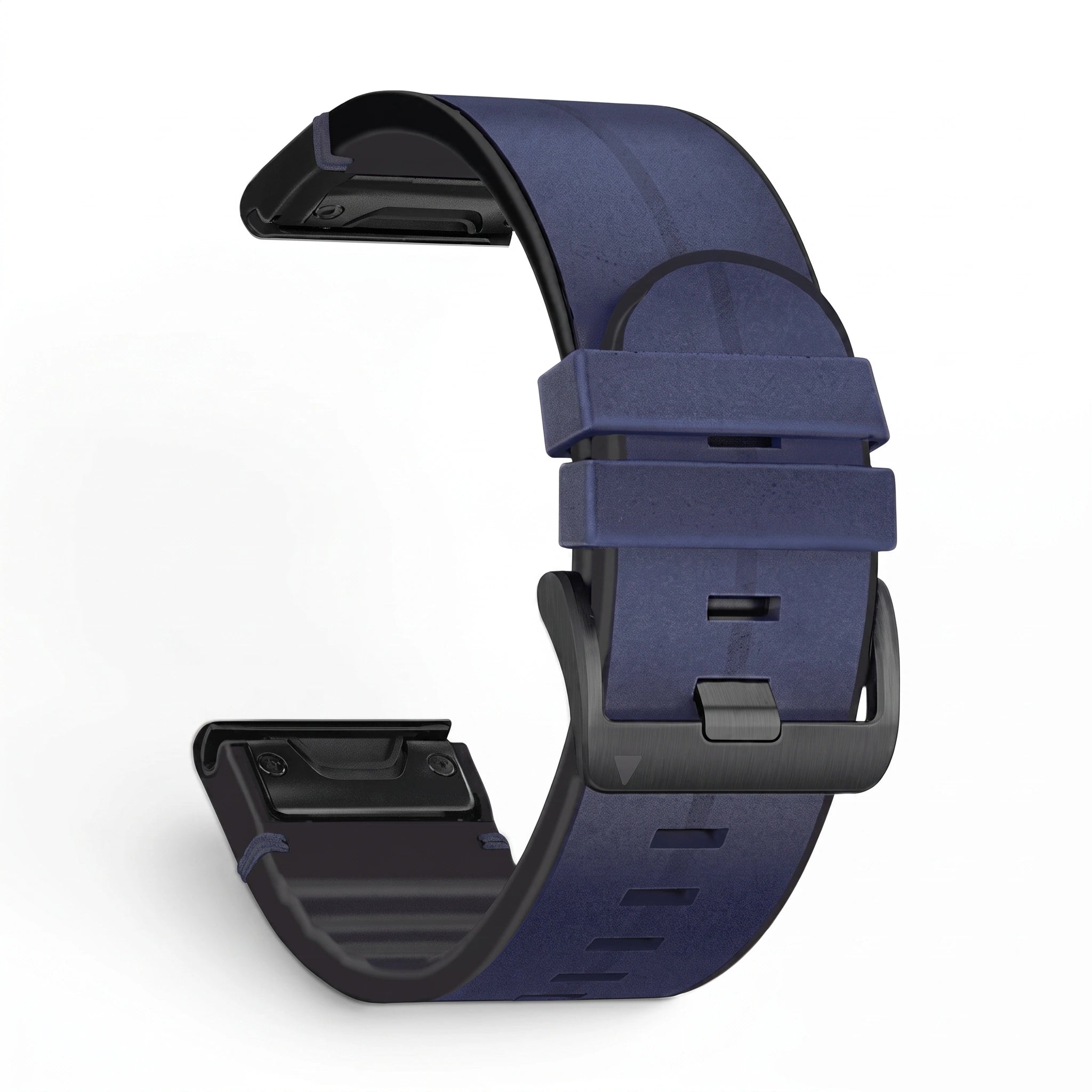 Bracelet Zephyr cuir bleu, vue de profil - Garmin QuickFit 22mm | Clipz-it