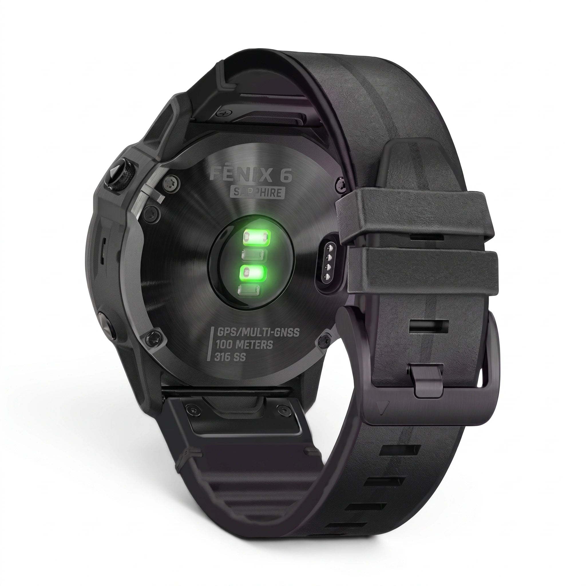 Bracelet Zephyr cuir noir, vue de dos - Garmin QuickFit 22mm | Clipz-it