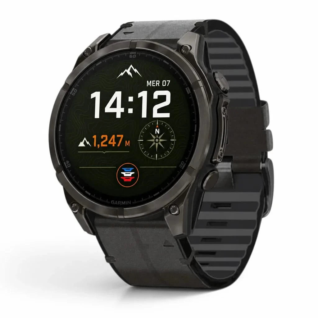 Bracelet Zephyr cuir noir, vue de face - Garmin QuickFit 22mm | Clipz-it