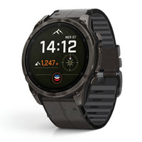 Bracelet Zephyr cuir noir, vue de face - Garmin QuickFit 22mm | Clipz-it