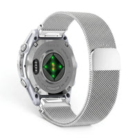 Bracelete Alvéole malha milanesa aço inoxidável prateado, vista de trás 2 - Garmin QuickFit 26 mm | Clipz-it