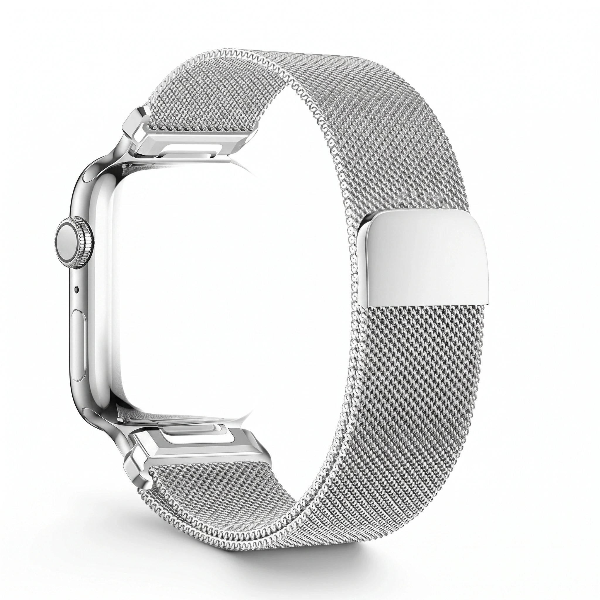 Bracelet Alvéole milanais acier argenté, vue de dos - Garmin QuickFit 26mm | Clipz-it