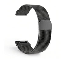 Bracelete Alvéole malha milanesa preta, vista de trás - Garmin QuickFit 26 mm | Clipz-it
