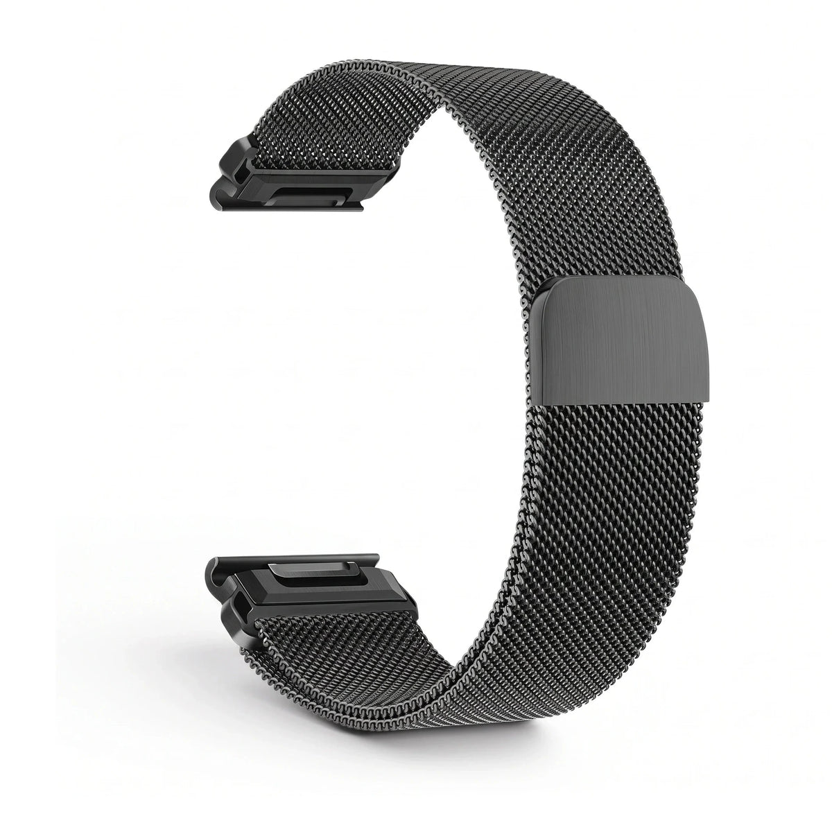 Bracelete Alvéole malha milanesa preta, vista de trás - Garmin QuickFit 26 mm | Clipz-it