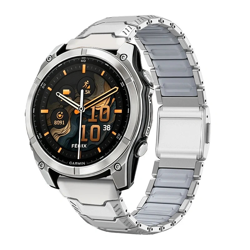 Bracelete Forge titânio / cinzento - Garmin QuickFit 26 mm | Clipz-it
