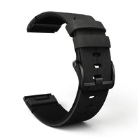 Bracelet Havane Titane cuir et titane noir, vue de dos - Garmin QuickFit 26mm | Clipz-it