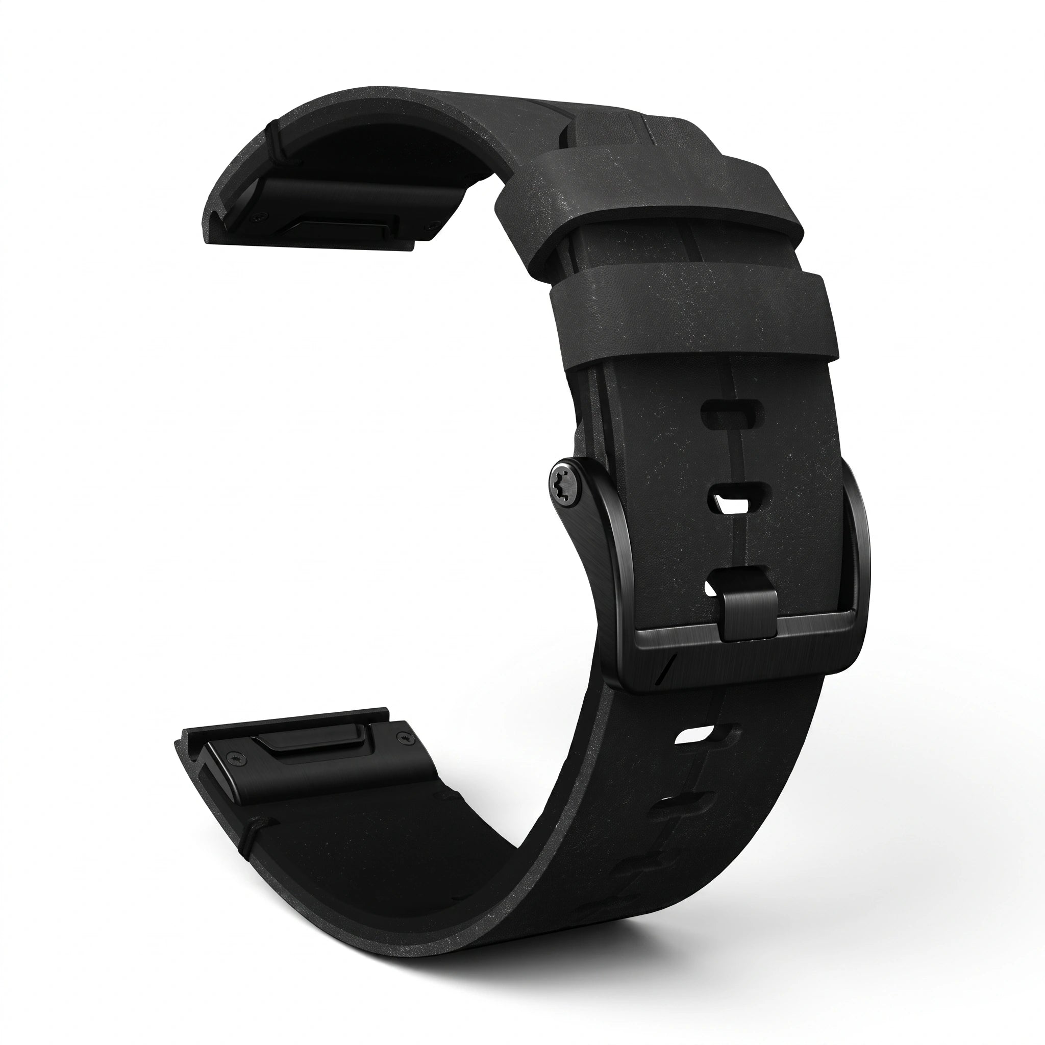 Bracelet Havane Titane cuir et titane noir, vue de dos - Garmin QuickFit 26mm | Clipz-it