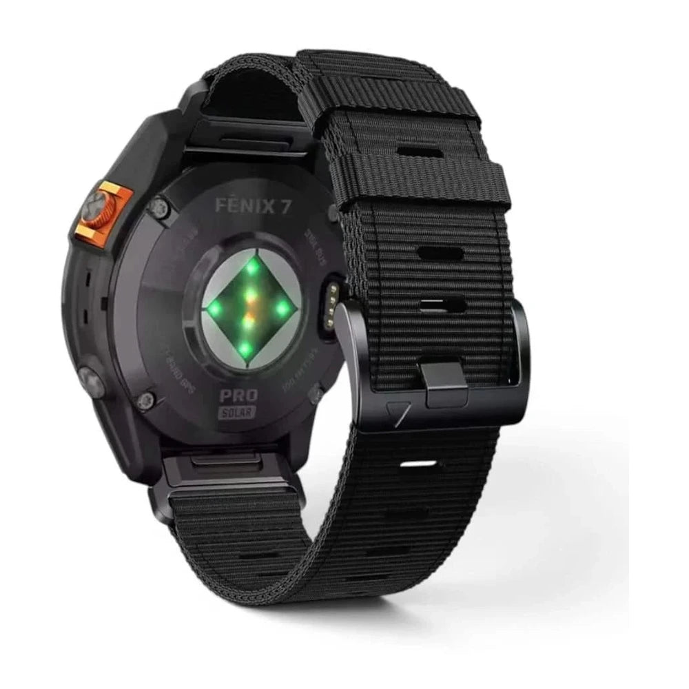 Λουράκι Kevlar υφασμάτινο μαύρο, πίσω όψη - Garmin QuickFit 26mm | Clipz-it