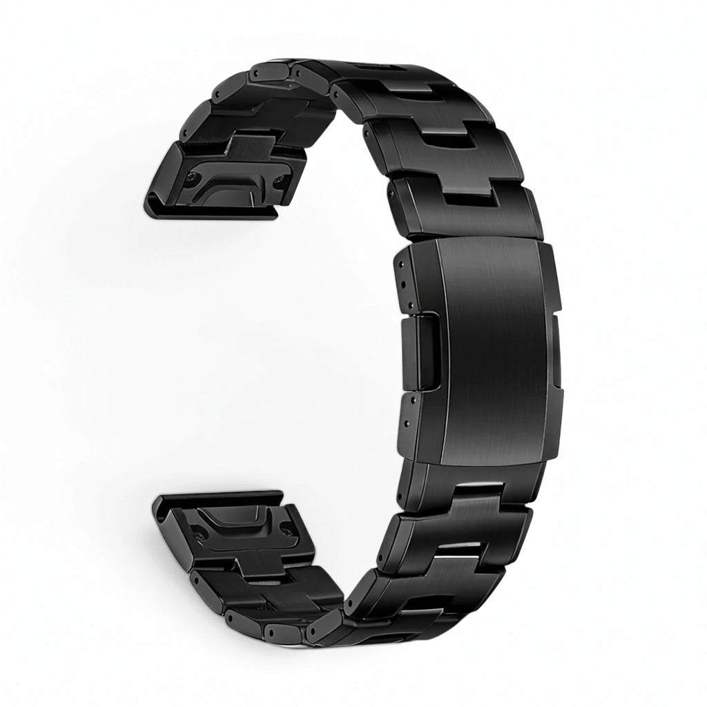 Bracelet Kratos titane noir, vue de dos - Garmin QuickFit 26mm | Clipz-it
