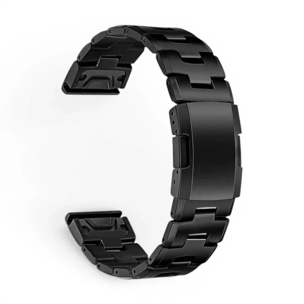 Bracelet Kratos titane noir, vue de dos - Garmin QuickFit 26mm | Clipz-it