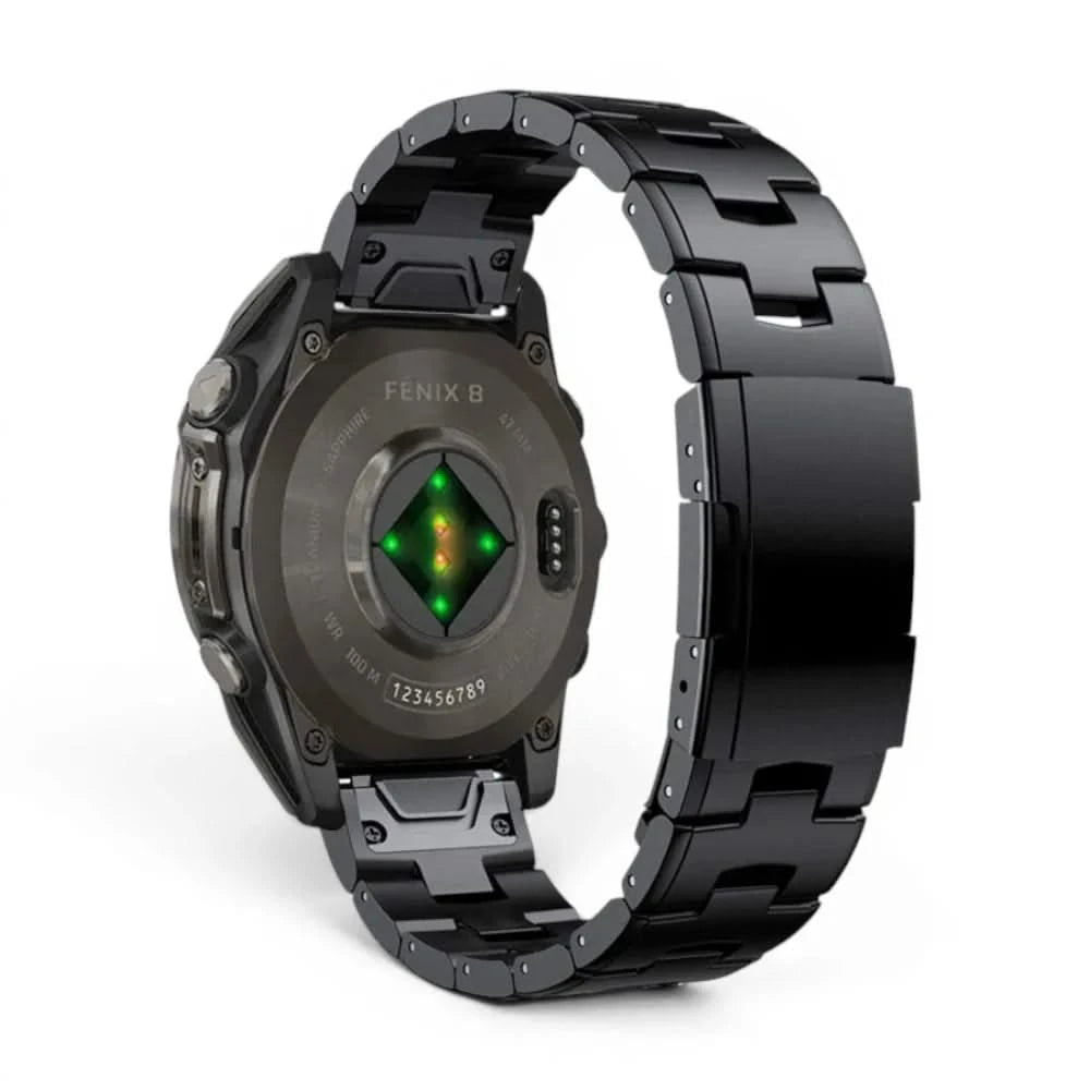 Bracelet Kratos titane noir, vue de face 2 - Garmin QuickFit 26mm | Clipz-it