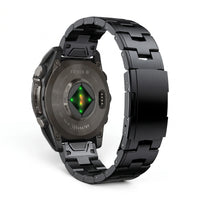 Bracelet Kratos titane noir, vue de face 2 - Garmin QuickFit 26mm | Clipz-it