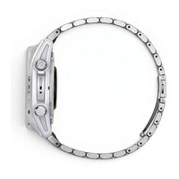 Cinturino Maillon acciaio inossidabile acciaio inossidabile argentato, vista laterale - Garmin QuickFit 26 mm | Clipz-it
