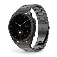 Bracelet Maillon acier inoxydable acier noir, vue de face - Garmin QuickFit 26mm | Clipz-it