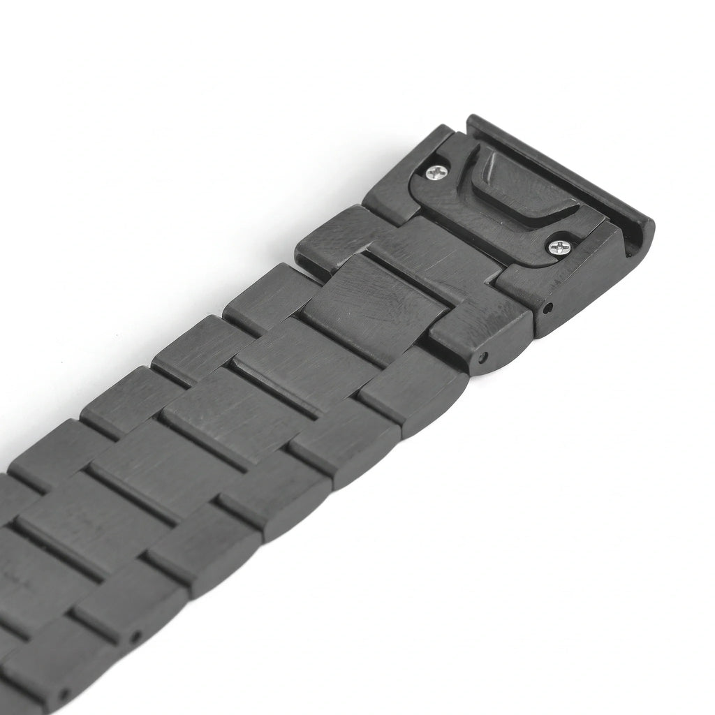 Cinturino Maillon acciaio inossidabile acciaio inossidabile nero, vista laterale 2 - Garmin QuickFit 26 mm | Clipz-it