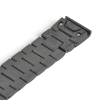 Cinturino Maillon acciaio inossidabile acciaio inossidabile nero, vista laterale 2 - Garmin QuickFit 26 mm | Clipz-it
