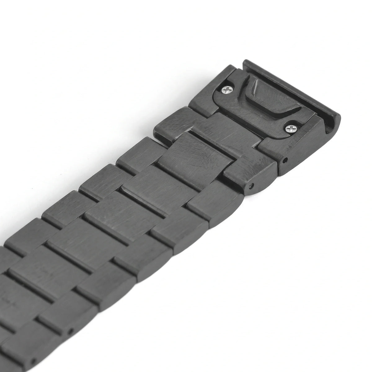 Cinturino Maillon acciaio inossidabile acciaio inossidabile nero, vista laterale 2 - Garmin QuickFit 26 mm | Clipz-it