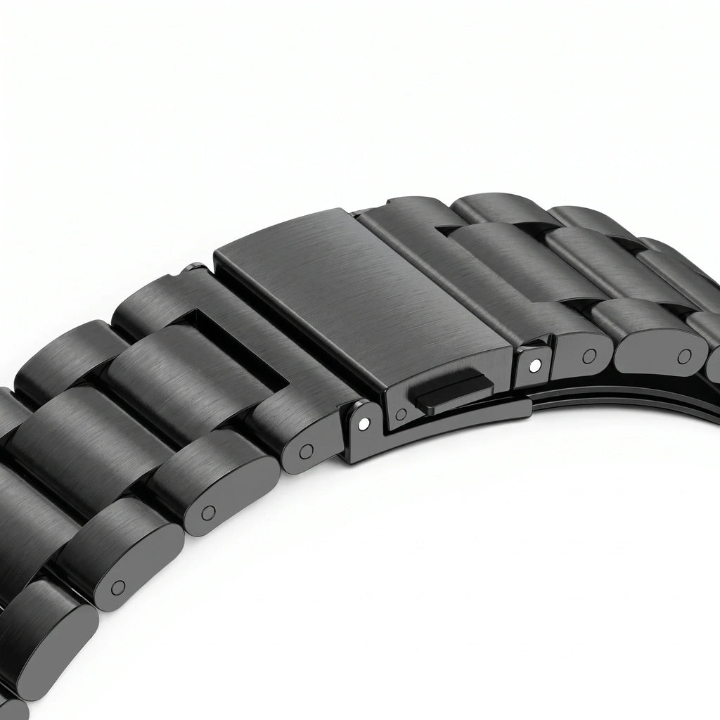 Cinturino Maillon acciaio inossidabile acciaio inossidabile nero, vista laterale 3 - Garmin QuickFit 26 mm | Clipz-it