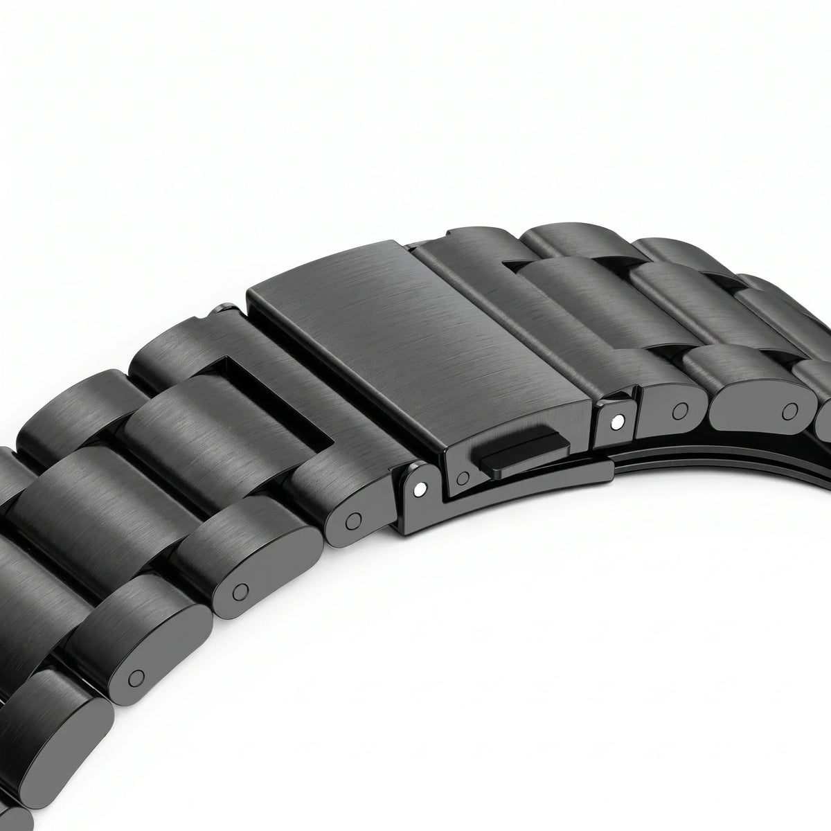 Cinturino Maillon acciaio inossidabile acciaio inossidabile nero, vista laterale 3 - Garmin QuickFit 26 mm | Clipz-it