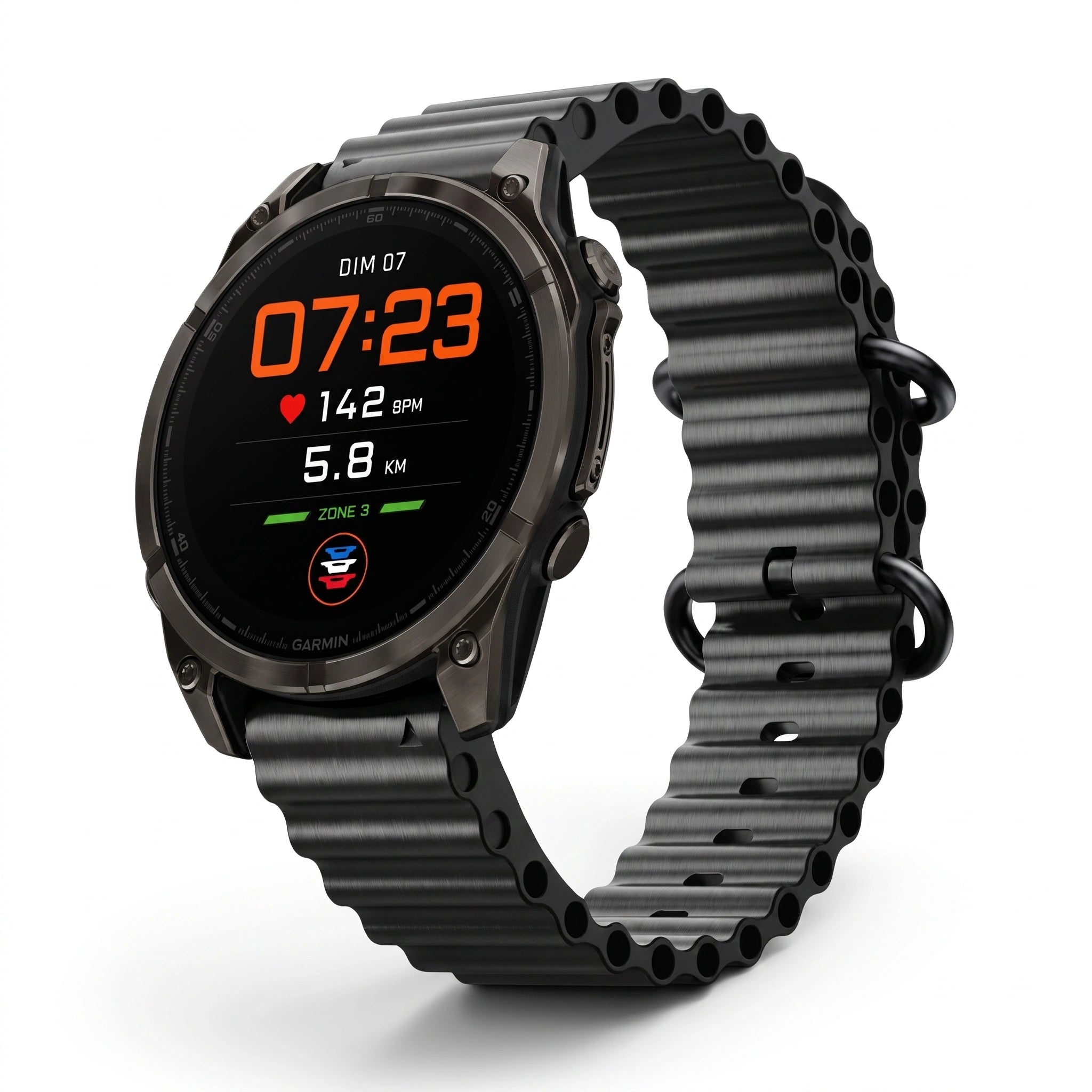 Bracelet Marine silicone noir, vue de dos - Garmin QuickFit 26mm | Clipz-it