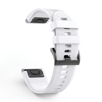 Bracelet Motion silicone blanc, vue de profil - Garmin QuickFit 26mm | Clipz-it