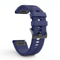 Bracelet Motion silicone bleu marine, vue de profil - Garmin QuickFit 26mm | Clipz-it
