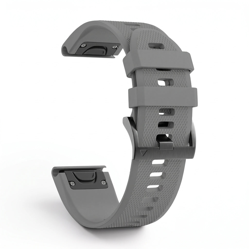 Bracelet Motion silicone gris, vue de profil - Garmin QuickFit 26mm | Clipz-it