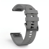 Bracelet Motion silicone gris, vue de profil - Garmin QuickFit 26mm | Clipz-it