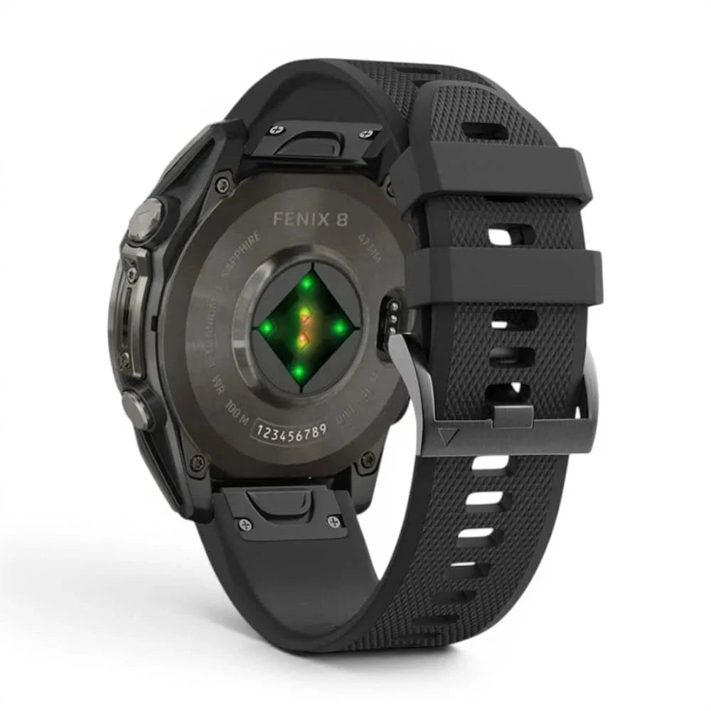 Bracelet Motion silicone noir, vue de face 2 - Garmin QuickFit 26mm | Clipz-it