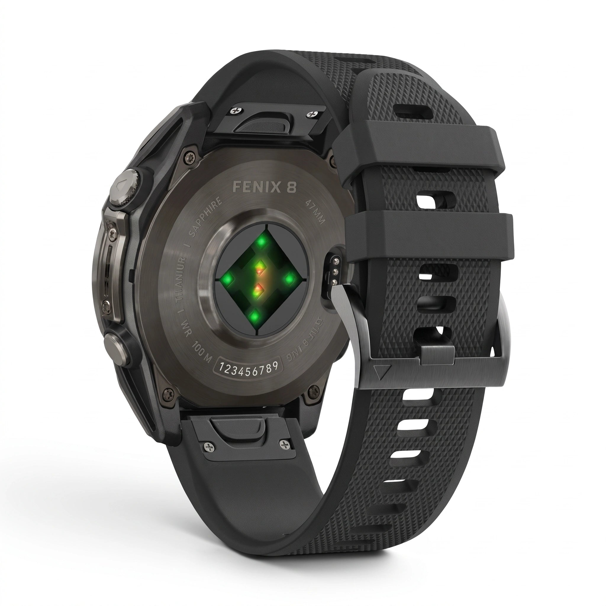 Bracelet Motion silicone noir, vue de face 2 - Garmin QuickFit 26mm | Clipz-it