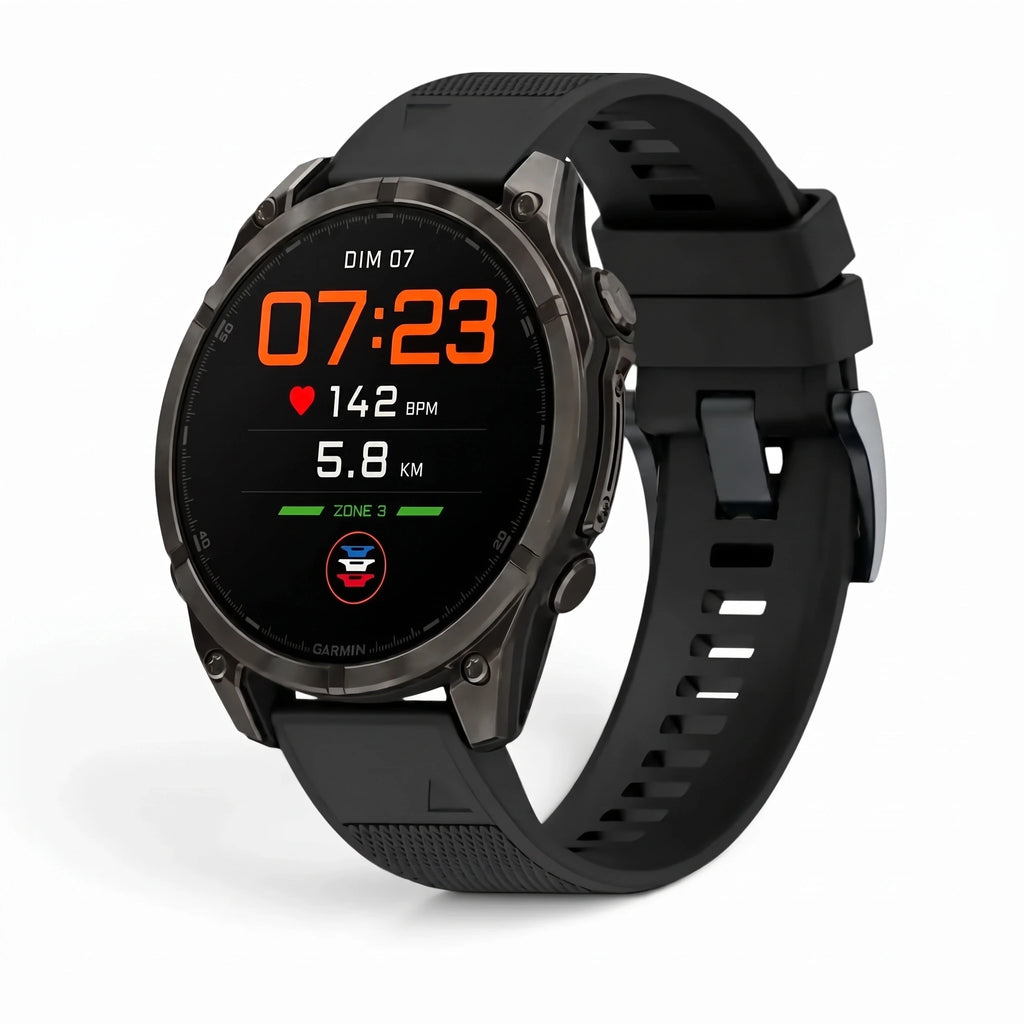 Bracelet Motion silicone noir, vue de face - Garmin QuickFit 26mm | Clipz-it