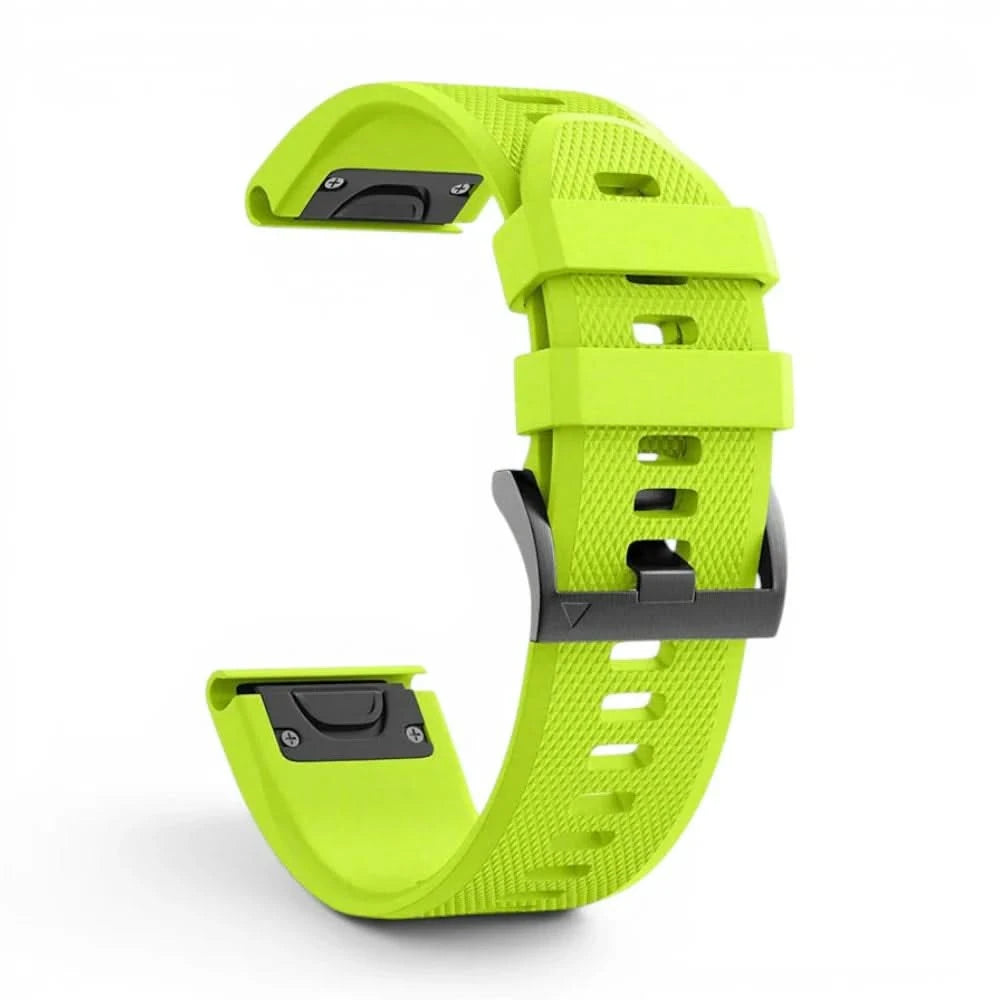 Bracelet Motion silicone vert, vue de profil - Garmin QuickFit 26mm | Clipz-it