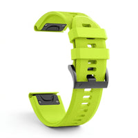 Bracelet Motion silicone vert, vue de profil - Garmin QuickFit 26mm | Clipz-it
