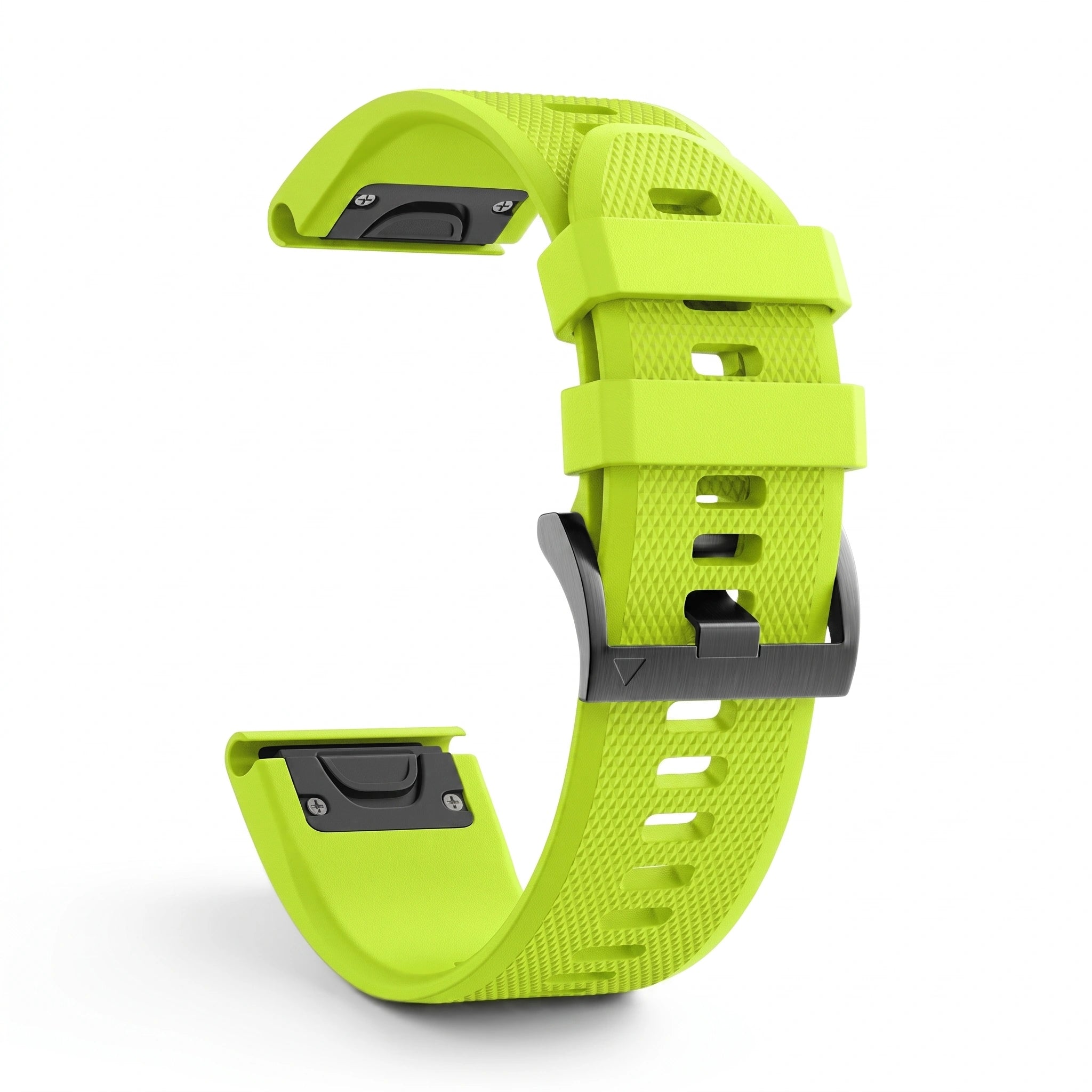 Bracelet Motion silicone vert, vue de profil - Garmin QuickFit 26mm | Clipz-it