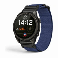 Bracelet Patrol nylon deux sections bleu marine - Garmin QuickFit 26mm | Clipz-it