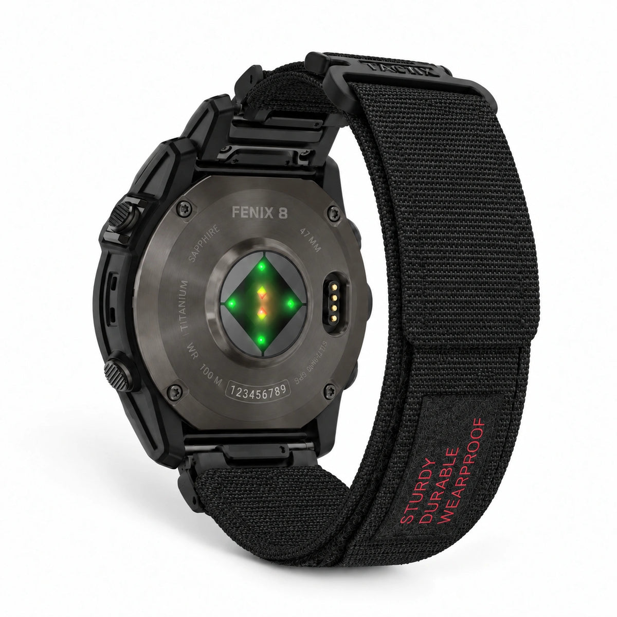 Bracelet Patrol nylon deux sections noir, vue 2 - Garmin QuickFit 26mm | Clipz-it