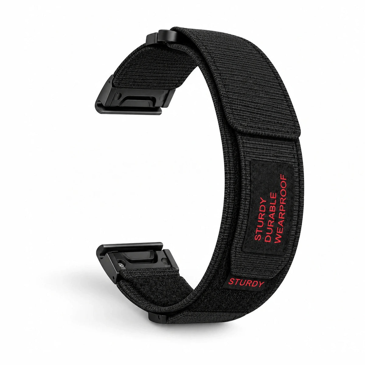 Bracelet Patrol nylon deux sections noir, vue 3 - Garmin QuickFit 26mm | Clipz-it