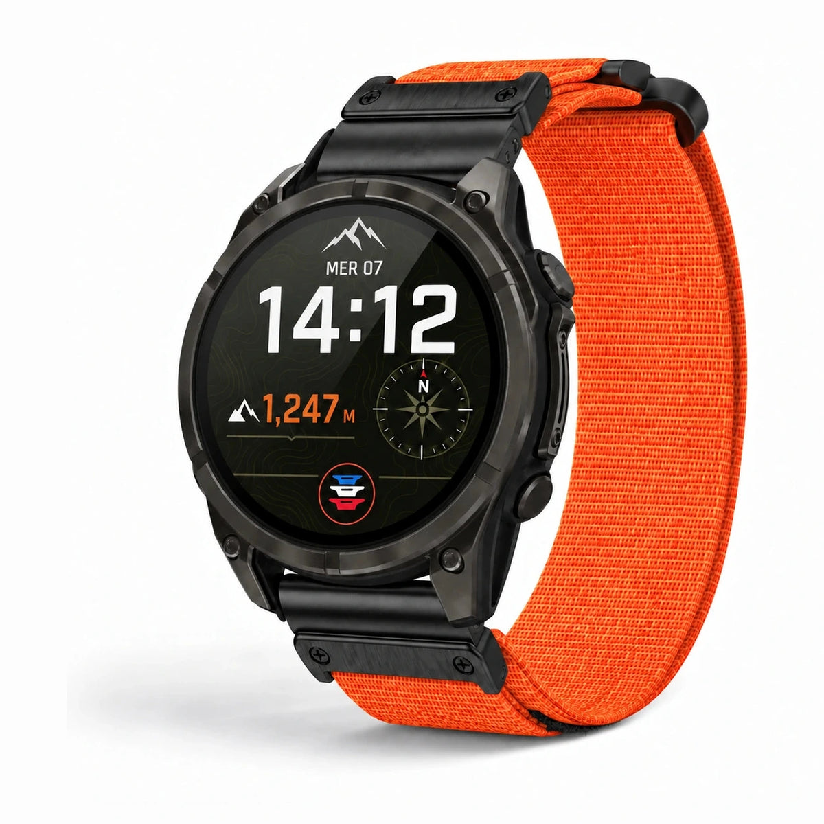 Bracelet Patrol nylon deux sections orange - Garmin QuickFit 26mm | Clipz-it