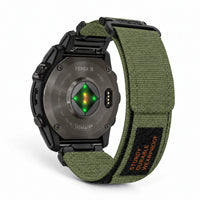 Bracelet Patrol nylon deux sections vert militaire, vue 2 - Garmin QuickFit 26mm | Clipz-it
