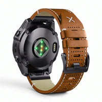 Bracelet Performance cuir marron, vue de dos - Garmin QuickFit 26mm | Clipz-it