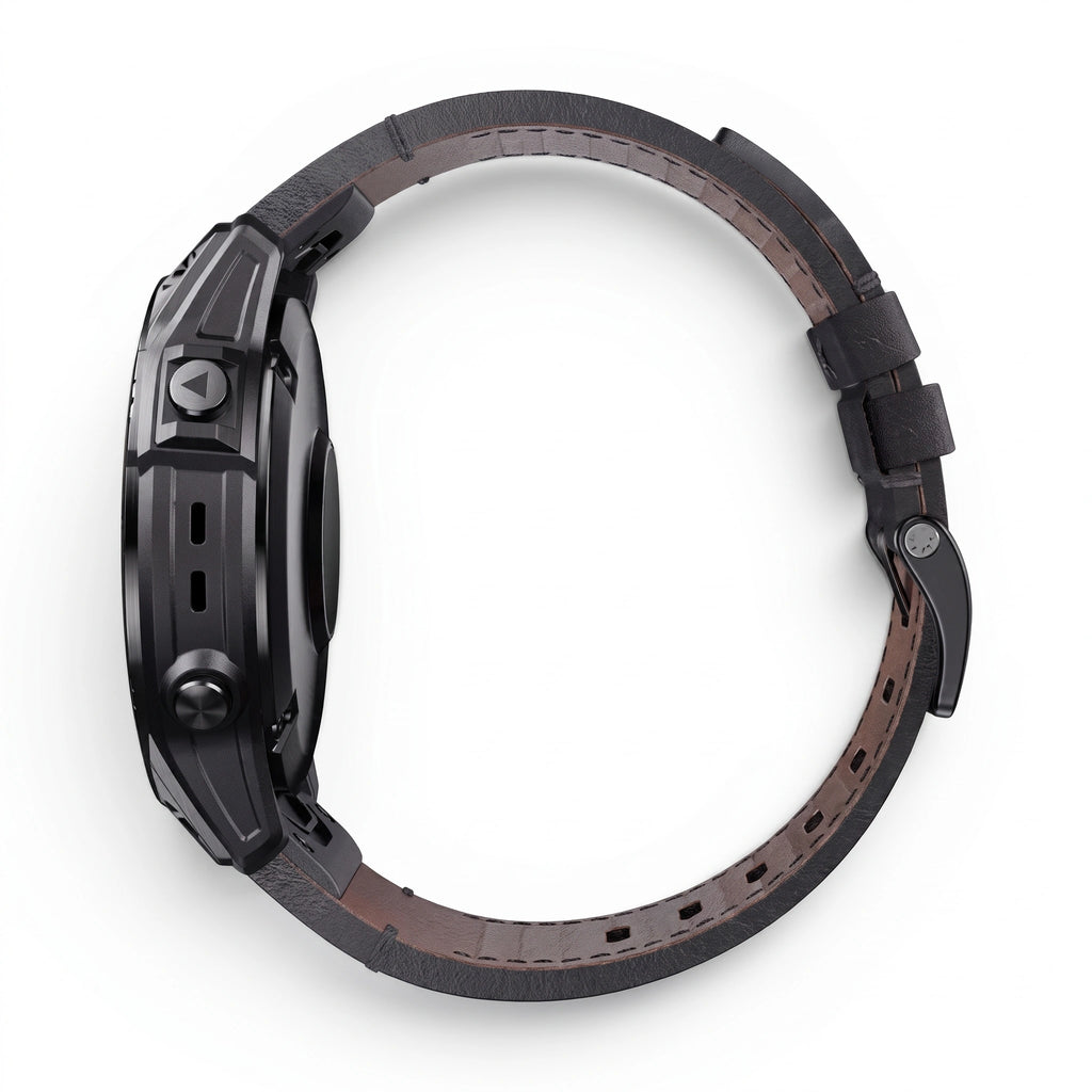 Bracelet Performance cuir noir, vue de dos 2 - Garmin QuickFit 26mm | Clipz-it