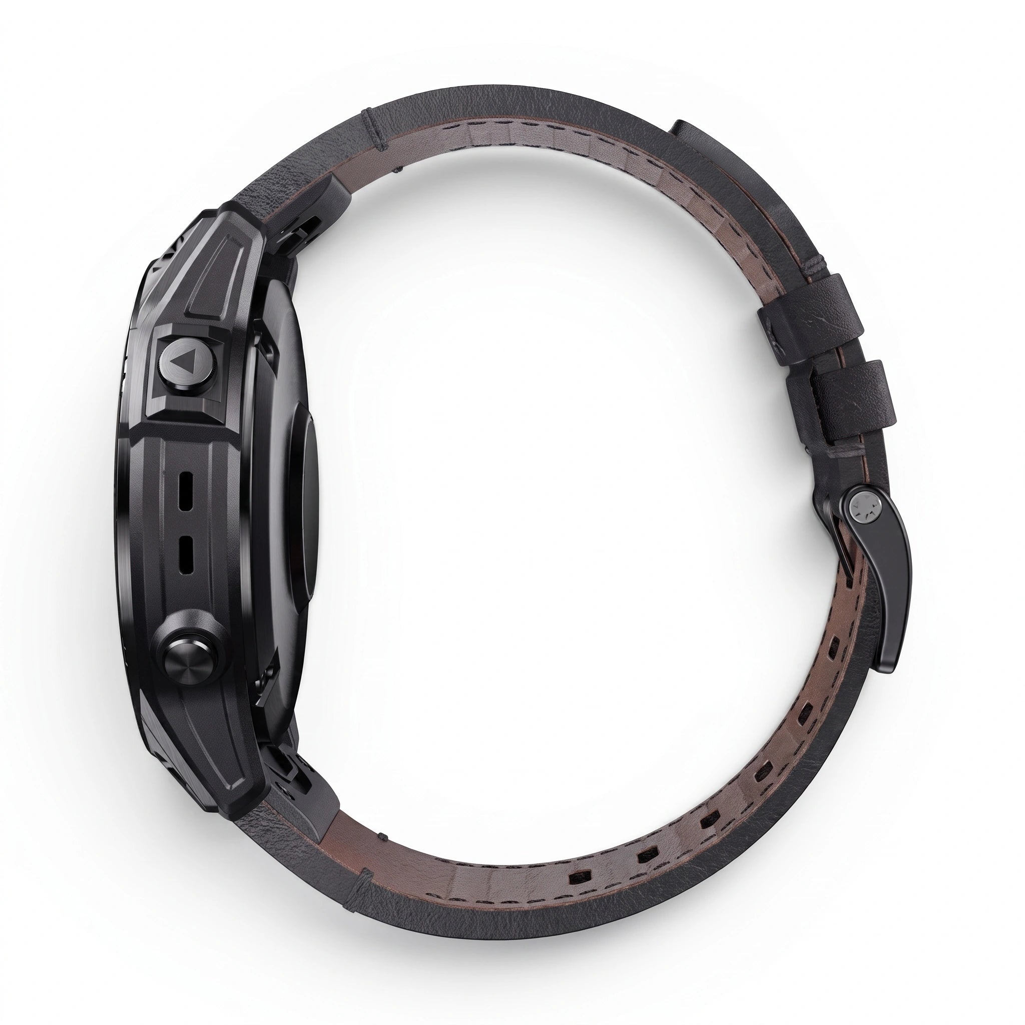 Bracelet Performance cuir noir, vue de dos 2 - Garmin QuickFit 26mm | Clipz-it
