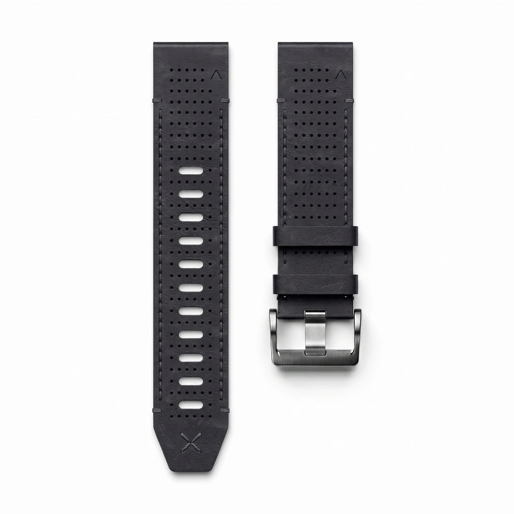Bracelet Performance cuir noir, vue de dos 3 - Garmin QuickFit 26mm | Clipz-it